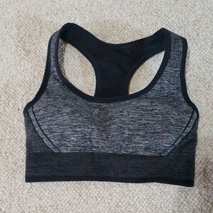 Women's Black and Gray Sports Bra